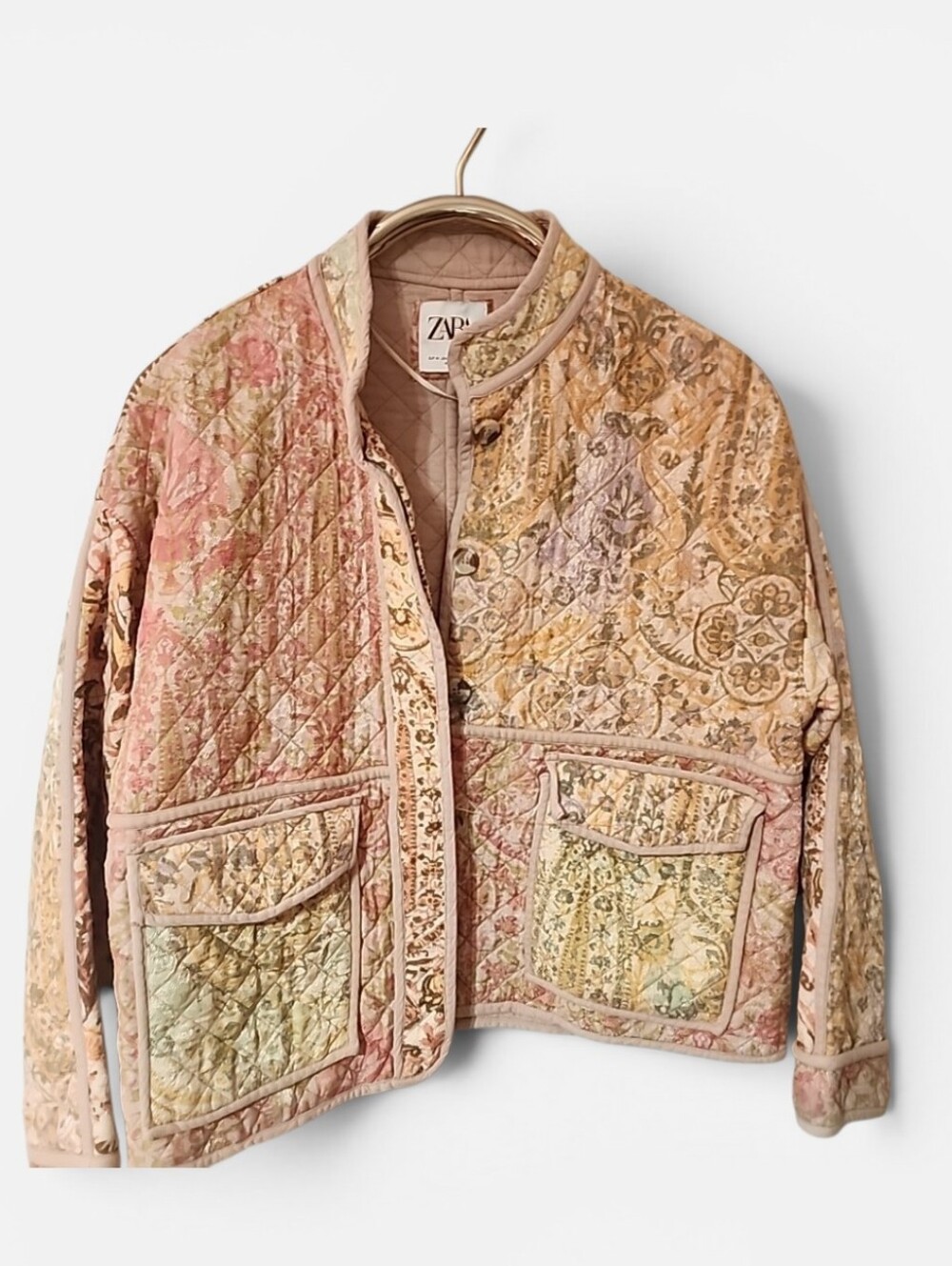 Zara Quilted Floral Paisley Jacket Oversized Boho Chic. Medium - Picture 2 of 9